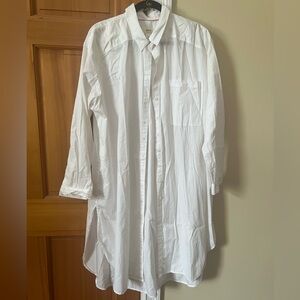 Anthropologie Maeve Long White Shirt